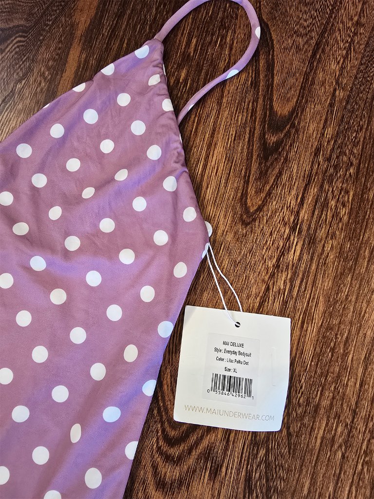 Rare Mai Underwear Everyday One Piece In Lilac Dot Size Xl Polka Dots